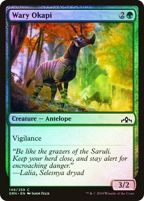 MTG FOIL Wary Okapi  - Guilds of Ravnica #149