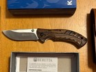 Made in Italy BERETTA Xplor Folding Knife~Bocote~440SS~Italian Leather Sheath — photo 4