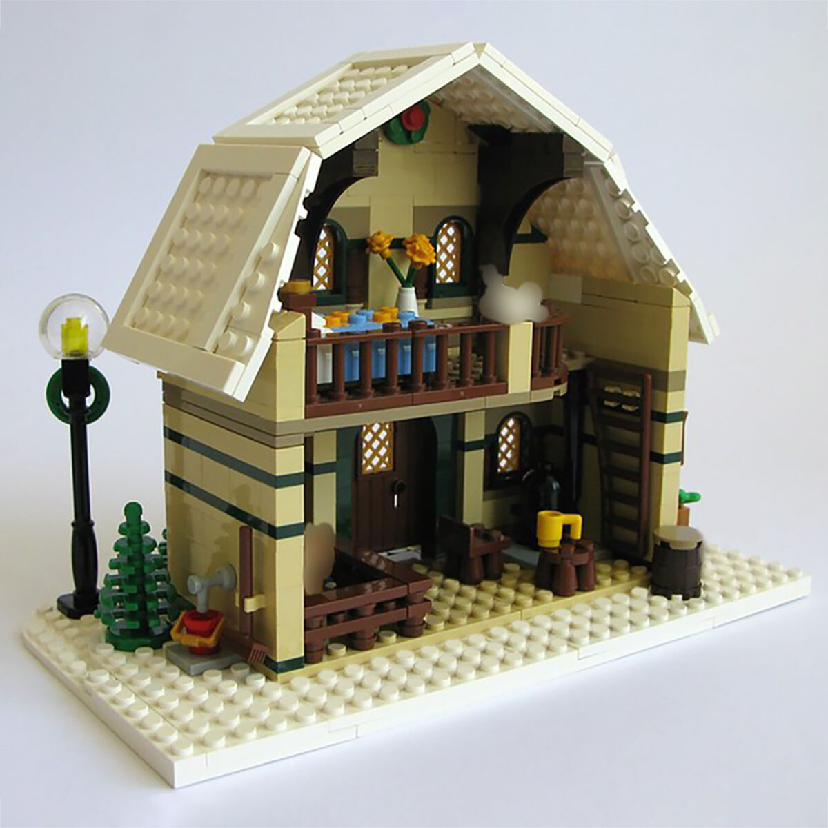 C413 Modular Building: House and Barn for Winter Village Series 746 Parts