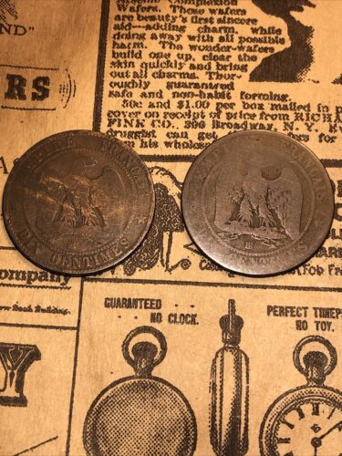 France KM798 10 Centimes 1862 1864 France Coin Lot - Picture 4 of 22