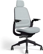 Steelcase Series 1 Office Desk Chair with Headrest - Nickel Cogent Connect