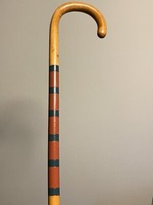 Walking Cane / Stick with Stripped Blue and Red Design