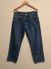 Wrangler Men's Relaxed Fit Blue Jeans 100 Cotton Straight Leg 90s Retro 34 X 30