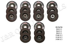 18 Assorted GRIT 4 1/2" ANGLE GRINDER SANDING FLAP DISC 40/60/80/100/120/180