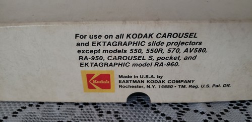 VINTAGE KODAK 140 SLIDE TRAY ORIGINAL BOX FOR CAROUSEL PROJECTOR - MADE IN USA - Picture 8 of 8