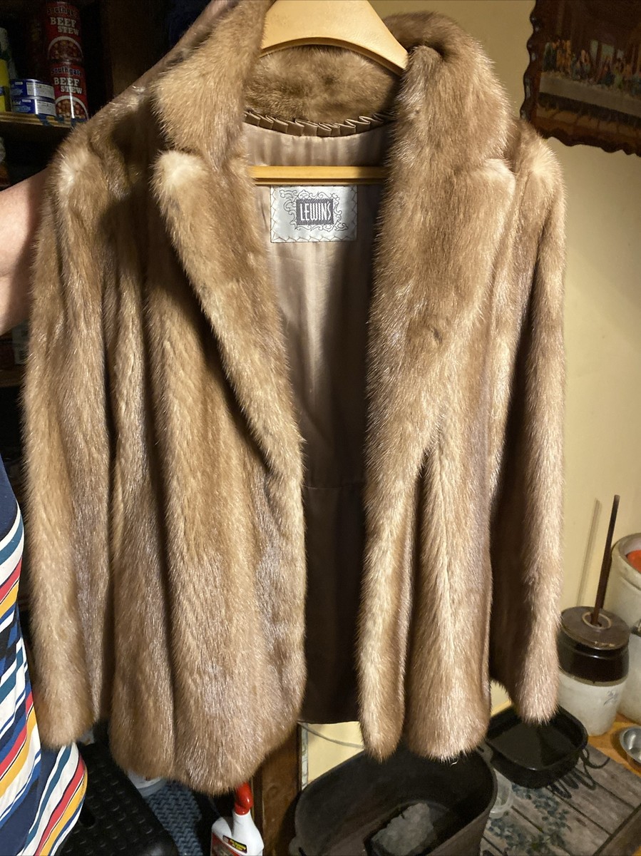 Vintage 1960 Womans M LUXURY Lewins MINK Fur Cropped Jacket