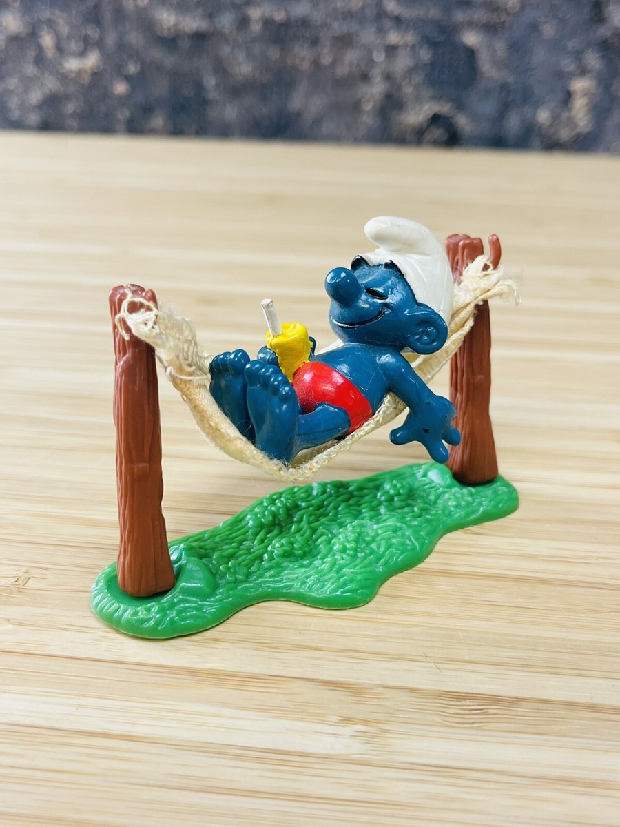 The Smurfs Hammock Super Smurf Cloth Canvas Bed Lazy 40226 Vintage