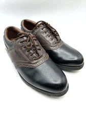 FootJoy Golf Cleats MENS 9 XW Brown Black Lace Up Oxfords Shoes Model 45575