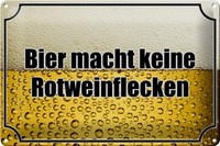 Blechschild Spruch 30X20 Cm Bier Keine Rotweinflecken Deko Schild Tin Sign