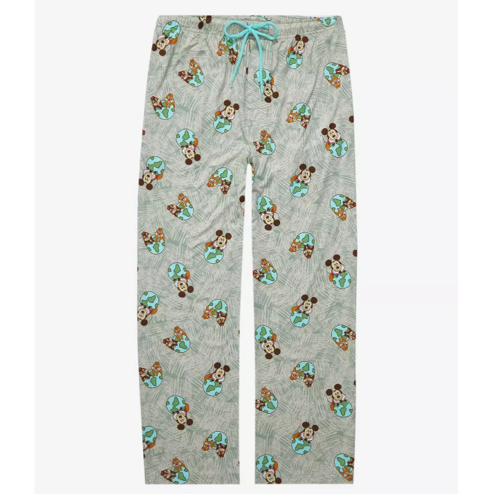 Disney Sleep Pants Adult Medium Mickey Mouse Chip Dale Earth Day 
