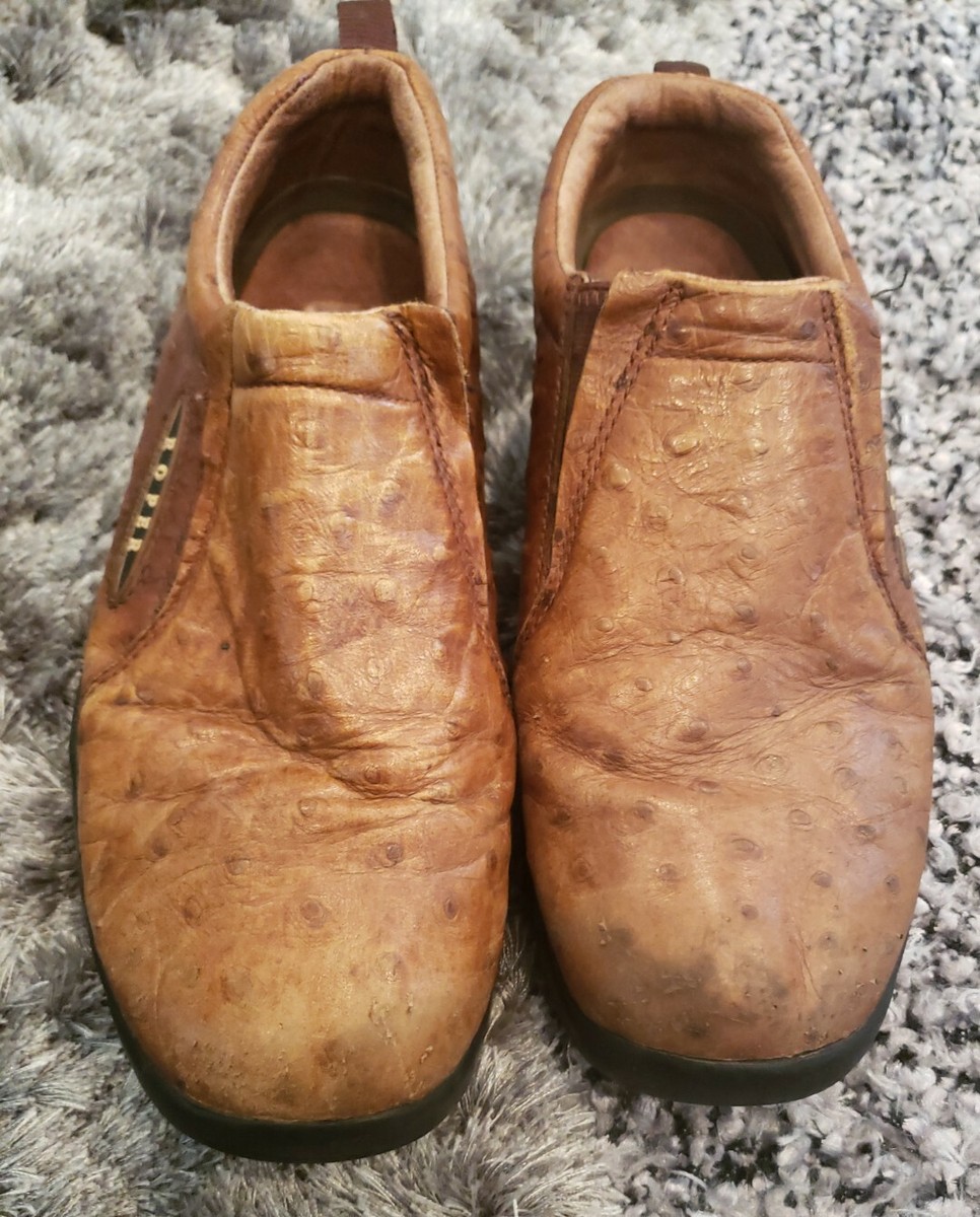 Roper 09-020-0601 Brown Ostrich Print Leather Slip On Shoes Mens 8.5 Roper Men main image 4
