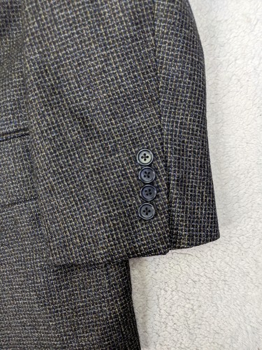 Lanificio di Pray Mens 42S Black Beige Nailhead Wool Cashmere Blazer Jacket - Picture 2 of 17