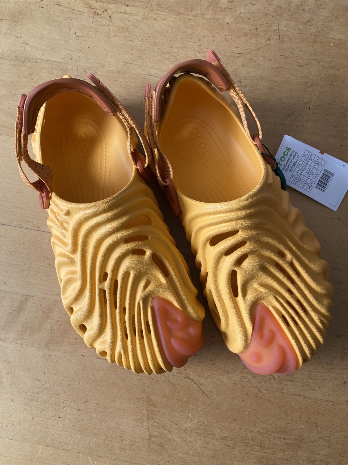Salehe Bembury Crocs Pollex Clog - Cobbler Size 10 - yellow orange sorbet unisex
