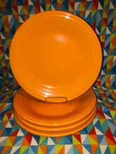 NEW 4 FIESTAWARE 10.5" TANGERINE retired set DINNER PLATES FIESTA FREE SHIPPING 