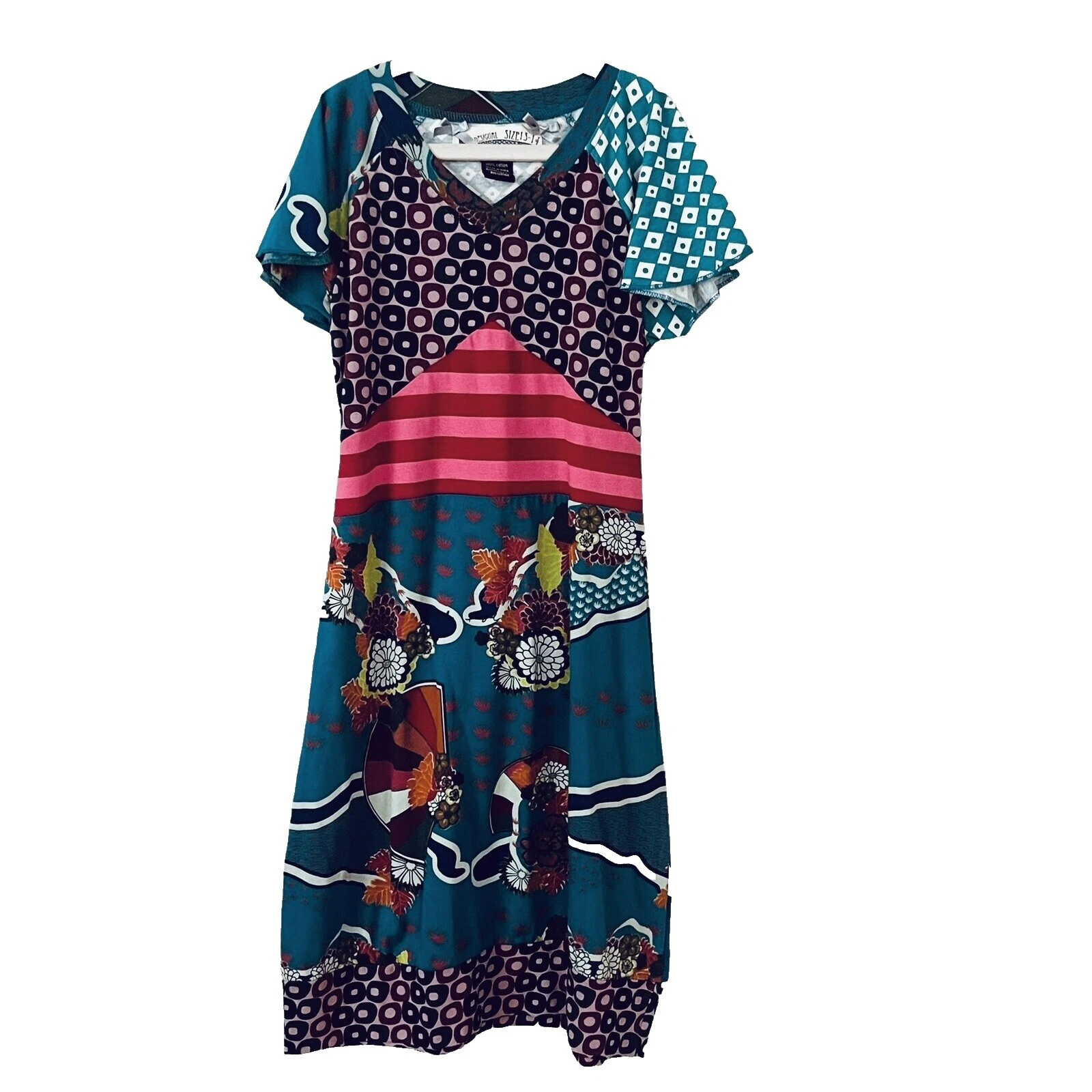 Vestidos Desigual Multicolorido para Meninas