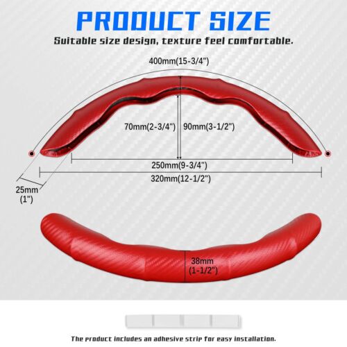 15" Carbon Fiber Red Car Steering Leather Wheel Booster Cover For Ram 1500 2500 - Bild 4 von 17