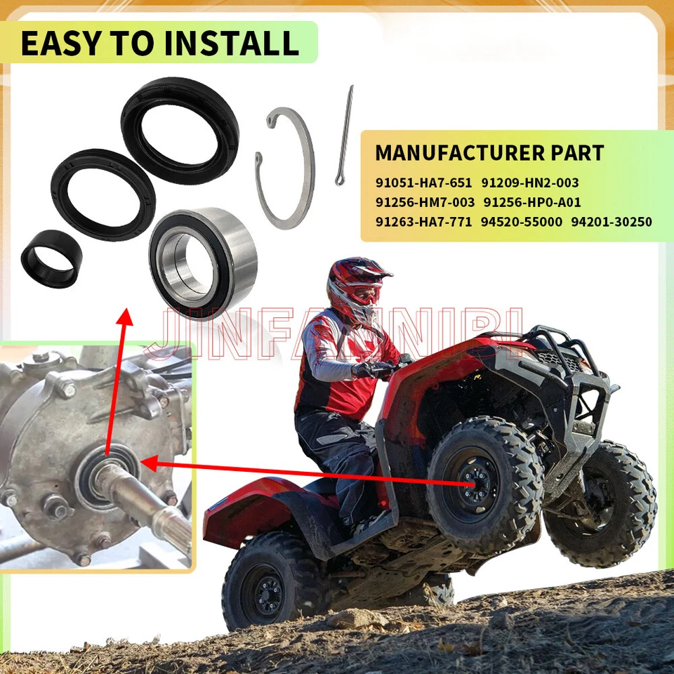 Front Wheel Bearings & Seals Kit for Honda Foreman Rubicon 500 TRX500FA/FGA/FPA - Изображение 3 из 4