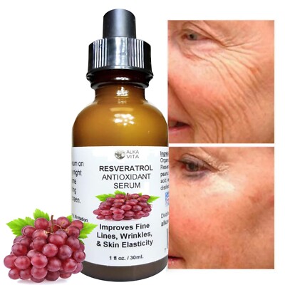 RESVERATROL Antioxidant Skin Serum Anti-Aging Skin Wrinkles Original By ALKAVITA