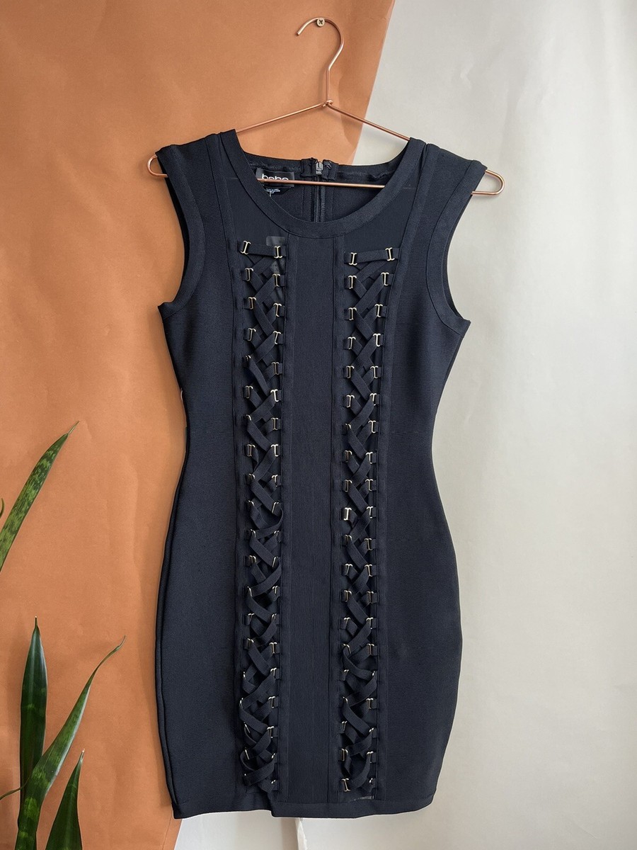 Women's Bebe Lucy Lace Up Panels Body Con Dress Size S | eBay Women's Bebe Lucy Lace Up Panels Body Con Dress Size S | eBay