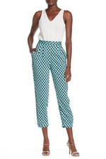 DIANE VON FURSTENBERG MADISON SQUARE SHIFT MINT PRINT PANTS sz 2