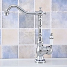 Polished Chrome Brass Bathroom/Kitchen Swivel Basin Vessel Sink Faucet Mixer Tap