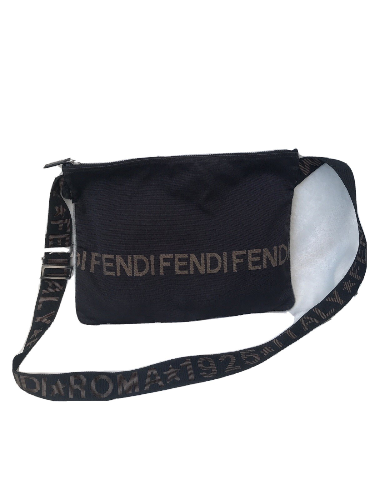 FENDI Fab Leather Crossbody Bag Black - 25% OFF