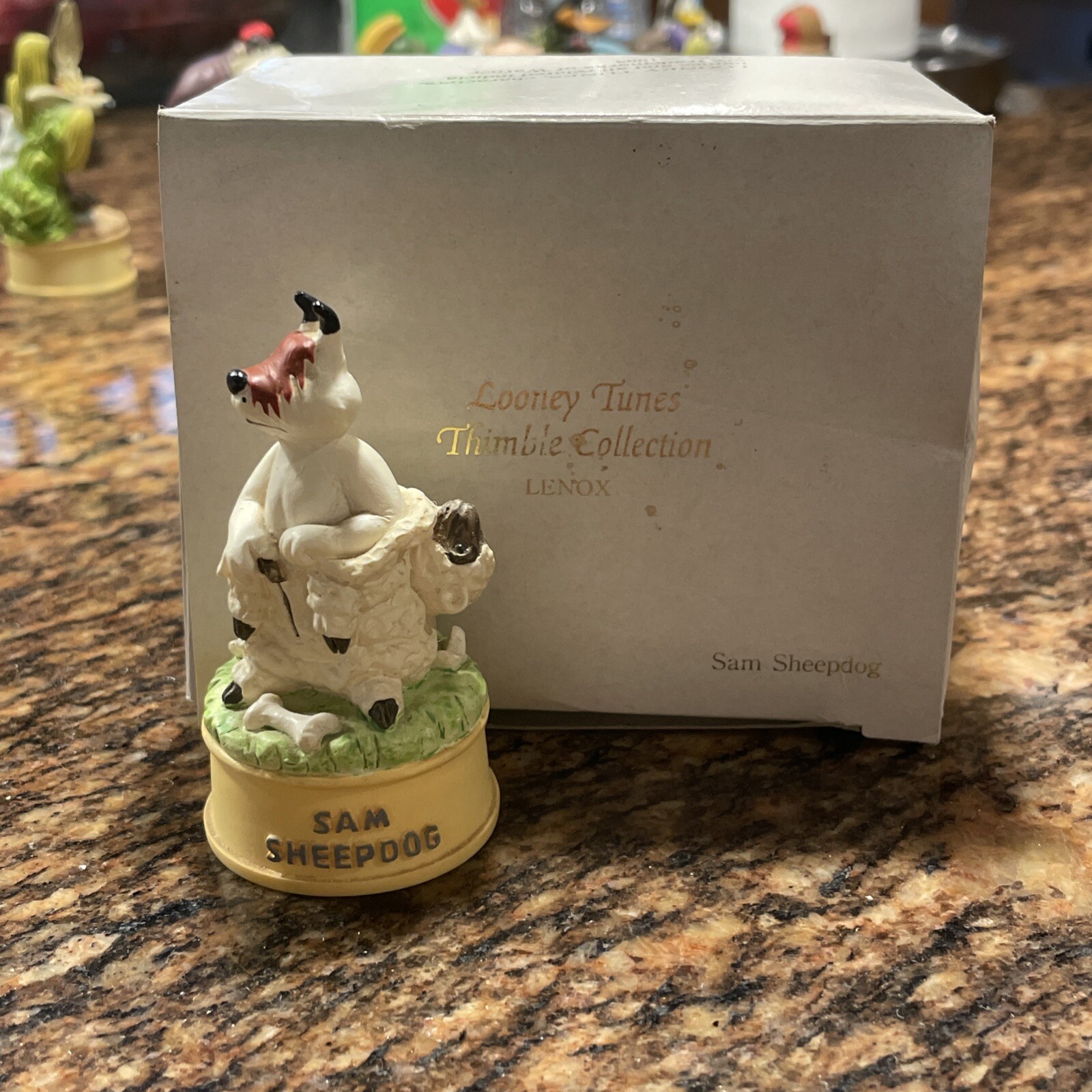 Vintage 1998 Sam Sheepdog Warner Bros Lenox Thimble Looney Toons w/ Box