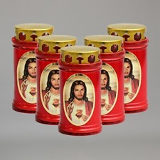 5 x Sacred Heart of Jesus 2 day candle, Religious, Devotional,Church Grave light