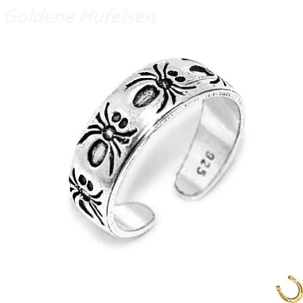 ZEHENRING Spinnen 925 Echt Silber Zehring Geschenkidee / z-484