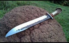 COLTELLO MACHETE PERSONALIZZATO FATTO A MANO D2 TOOL ACCIAIO CACCIA SOPRAVVIVENZA COMBATTIMENTO BOWIE