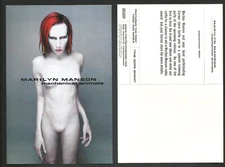MARILYN MANSON Vintage 1998 SET OF 2 PROMO POSTCARD 4x6 for Mechanical CD w/DATE