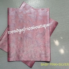 Nigeria Sago gele 2n1. Babypink/silver. Soft easy to make into Gele x 1 pack.