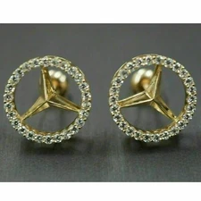 1Ct Round-Cut Lab-Created Diamond ScrewBack Stud Earring 14k Yellow Gold Finish