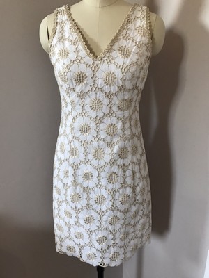 white shimmer dress