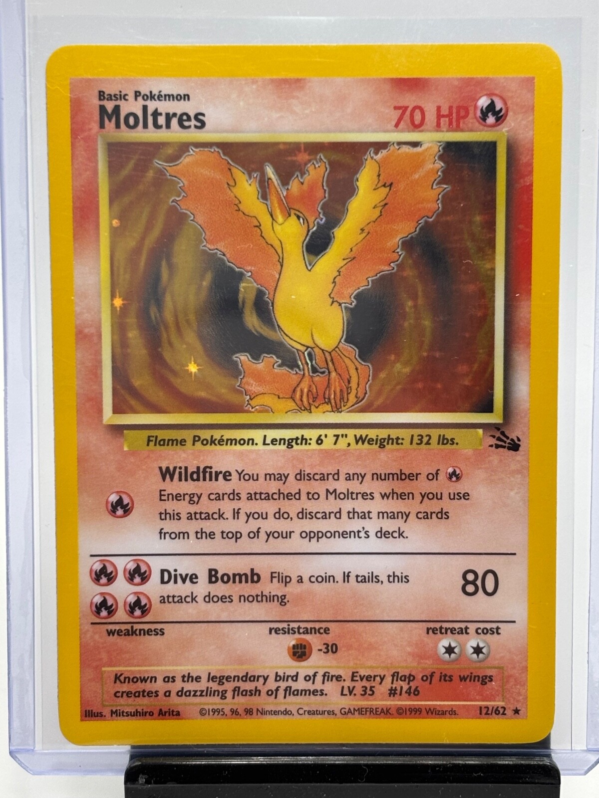 Moltres 12/62 Fossil Set - Holo Pokemon Card LP