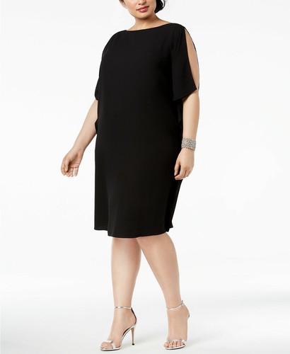 NEW ANNE KLEIN BLACK SHIFT DRESS SIZE 