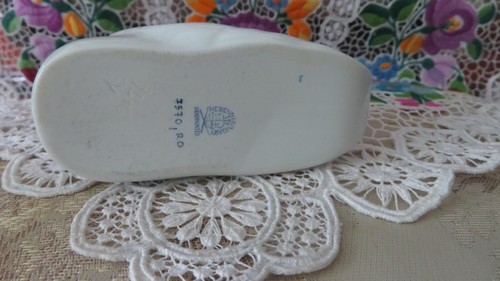 Lindo zapato de bebé Herend patrón de pájaro Rothschild - Imagen 5 de 6