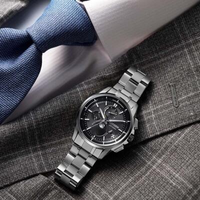 CITIZEN ATTESA BY1001-66E Moon Phase Titanium Eco-Drive Radio