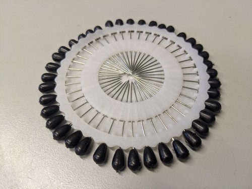 40 Black Hijab Scarf Pins Pinwheel Craft Tailor Sewing Hat Multi Use ...