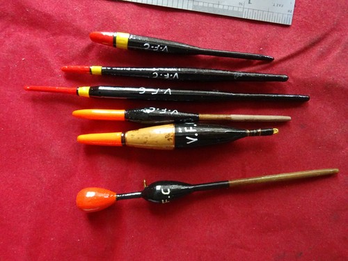 6 Flotteurs De Pêche Traditionnels Jim Hudson Pour V.F.C. (modèles Variés)