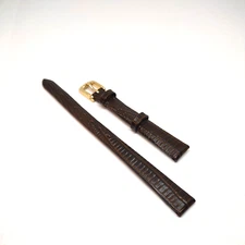 NEW Speidel 10mm Ladies Gator Lizard Grain Leather Brown 2-Pc. Watch Band