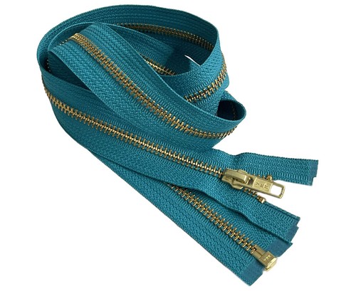 25 Inch Metal Zipper YKK #5 Golden Brass Medium Weight Separating Made in USA - Picture 106 of 112