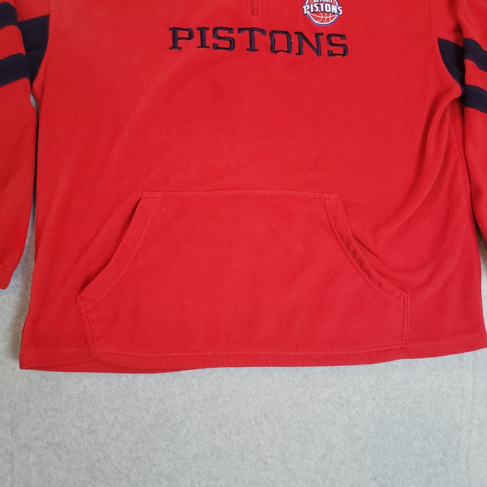 Vintage Detroit Pistons Sweatshirt Mens Extra Large Red Fleece Quarter