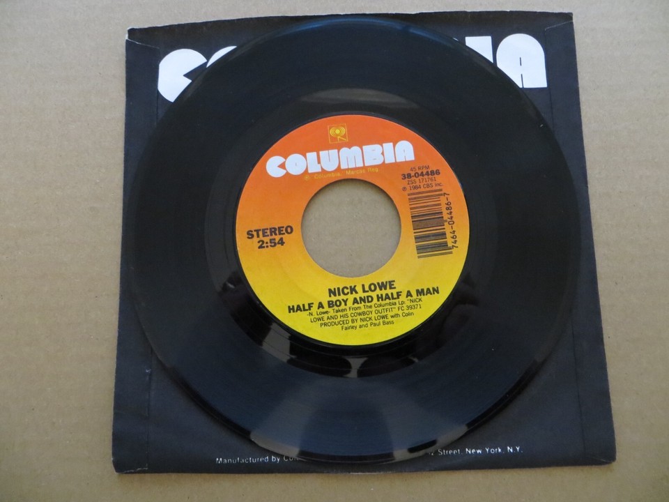 Nick Lowe Half A Boy And Half A Man 1984 Columbia 3804486 7