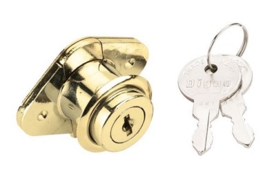 Hardware Resources 1060BR Polished Brass 7/8 Inch Keyed Entry Cabinet Cam Lock