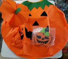 Kids Halloween Pumpkin Costume New 3/4 Years New Felt Hat/mask/Costume/trick Or