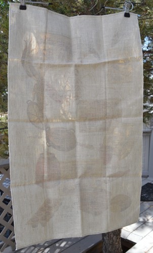 30" Kay Dee Handprints 100% Pure Linen Tea Towel Peace & Plenty Wheat Orig Label - Picture 9 of 9
