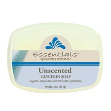 Essentials by Clearly Natural Glycerin Bar Soap, Unscented, 4-Ounce, Pack of 12 