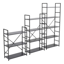 3/4/5 Tier Bookcase Wooden Storage Shelving Unit Kitchen Rack Organiser Shelves