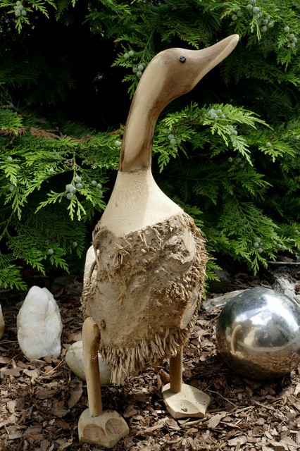 Ente Bambus Deko Bambusente Duck 42cm Garten Holz Tiere Haus Vogel Kunst Balkon Ebay